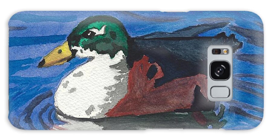 Duck Galaxy Case featuring the painting Poindexter by Ali Baucom