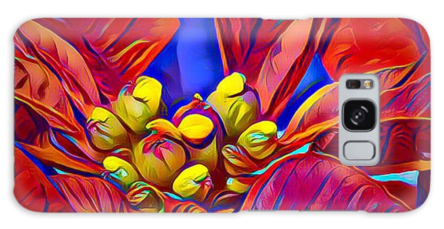 Red Poinsettia Galaxy Case featuring the photograph Poinsettia Closeup by Anne Sands