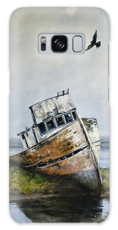 Boat Galaxy Case featuring the painting Point Reyes Boat by Tracie Thompson