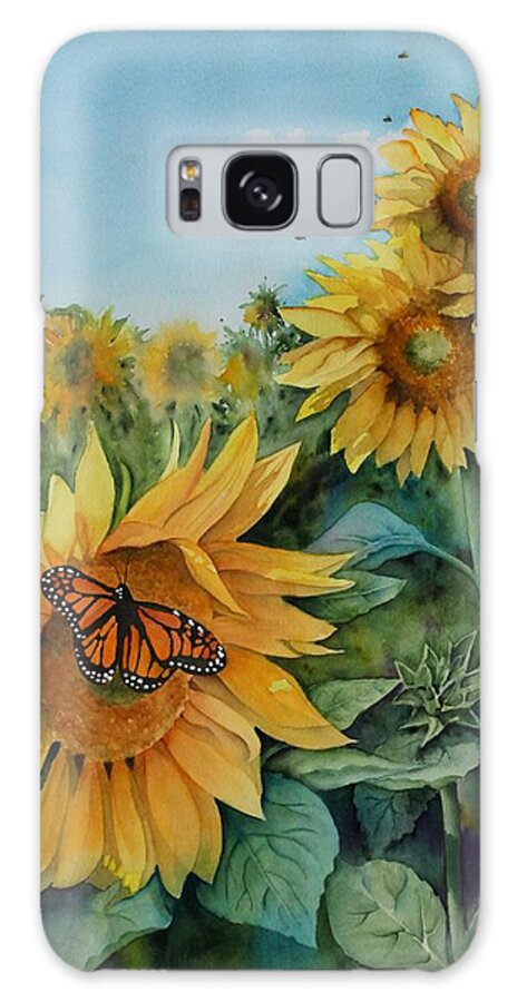 Sunflowers Galaxy Case featuring the painting Pollinators by Kelly Miyuki Kimura