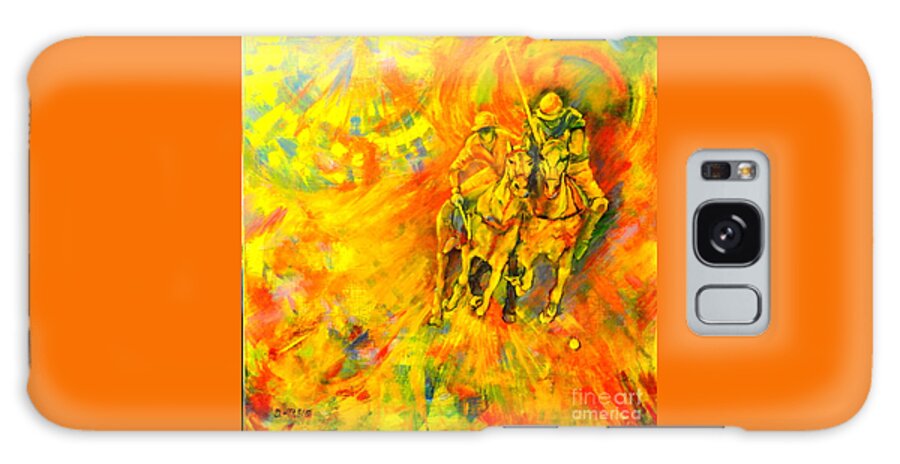 Horses Galaxy Case featuring the painting Poloplayer by Dagmar Helbig