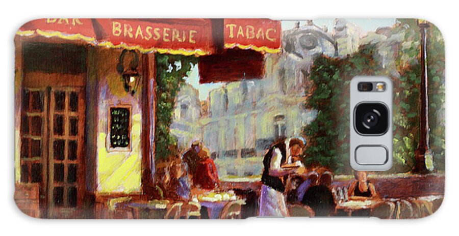 Outdoor Cafe Galaxy Case featuring the painting Pomme Frites by David Zimmerman