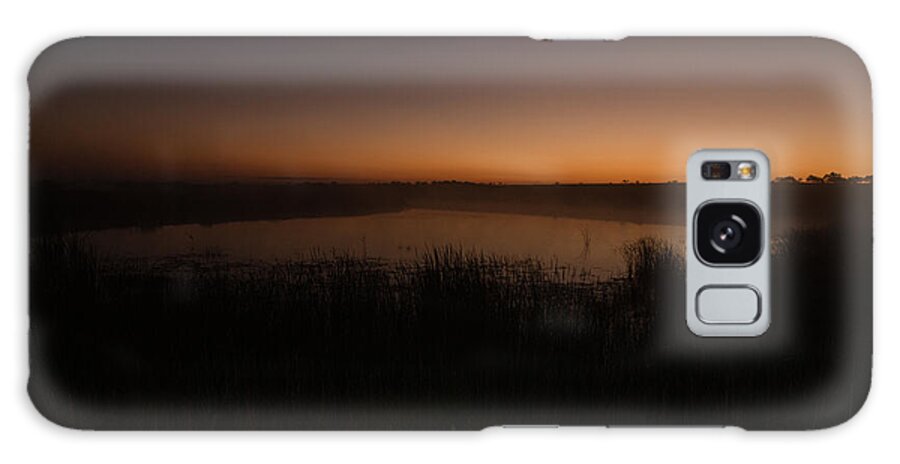Dawn Galaxy S8 Case featuring the photograph Pond and Cattails at Sunrise by Steven Schwartzman