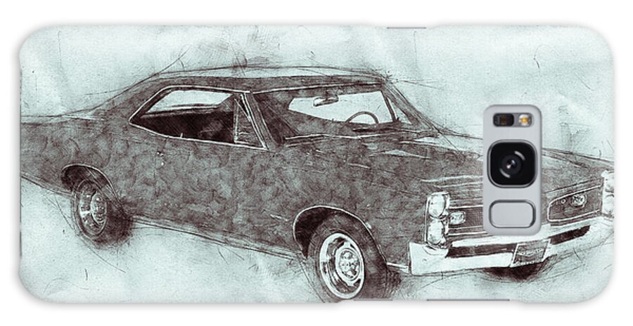 Pontiac Gto Galaxy Case featuring the mixed media Pontiac GTO 1 - 1967 - Automotive Art - Car Posters by Studio Grafiikka