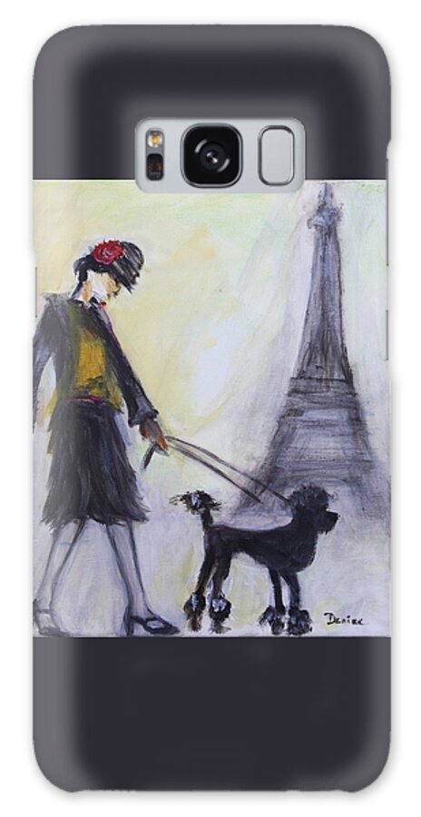 Lady Galaxy Case featuring the painting Poodle in Paris by Denice Palanuk Wilson