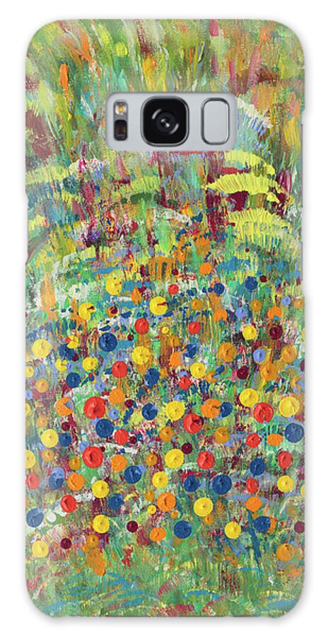 Flowers Galaxy Case featuring the painting Pop Ups by Bjorn Sjogren