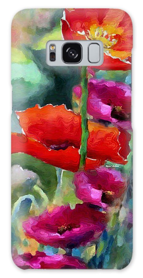 Rafael Salazar Galaxy Case featuring the painting Poppies in watercolor by Rafael Salazar
