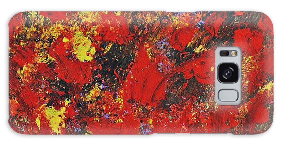 Abstract Galaxy Case featuring the painting Poppy field by Chani Demuijlder
