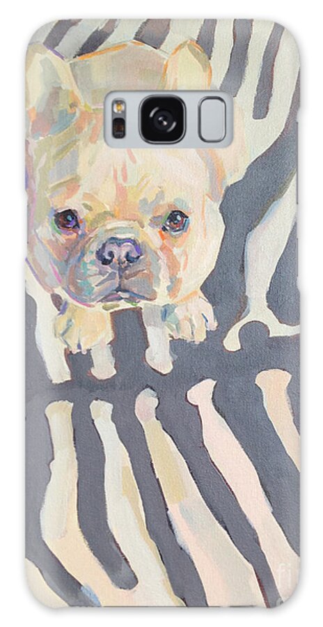 Frenchie Galaxy Case featuring the painting Poppy Gray by Kimberly Santini