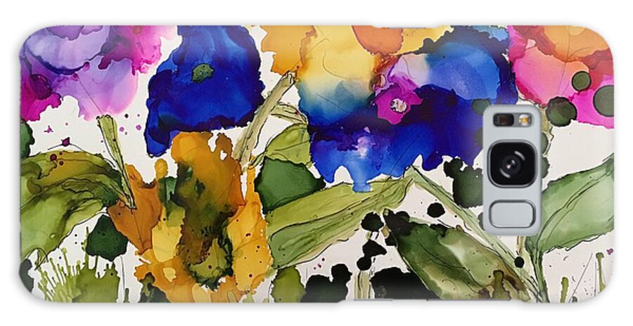 Flowers Galaxy Case featuring the painting Poppy Party by Marcia Breznay