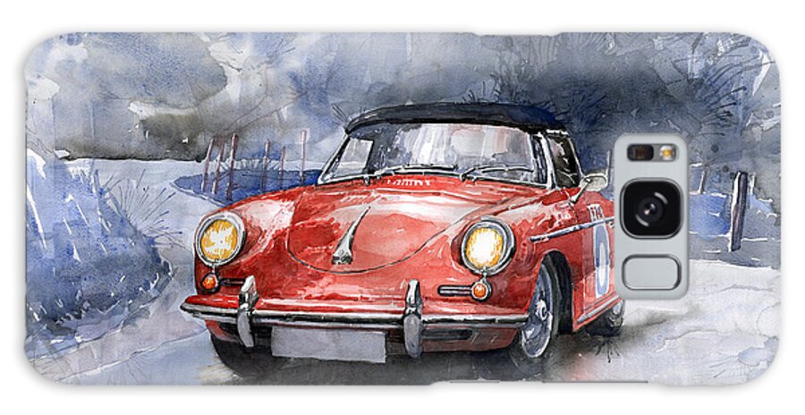 Shevchukart Galaxy Case featuring the painting Porsche 356 B Roadster by Yuriy Shevchuk