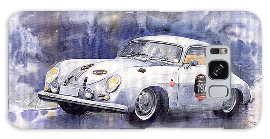 Shevchukart Galaxy Case featuring the painting Porsche 356 Coupe by Yuriy Shevchuk