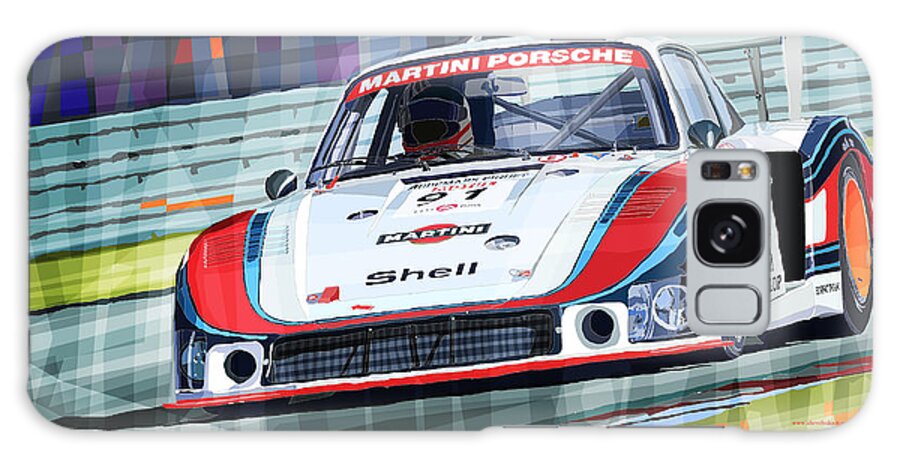 Automotive Galaxy Case featuring the digital art Porsche 935 Coupe Moby Dick Martini Racing Team by Yuriy Shevchuk