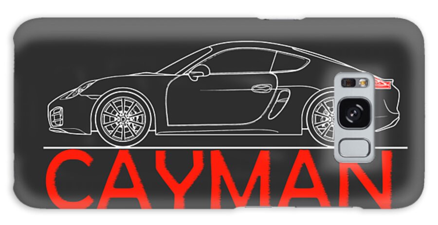 Porsche Cayman Phone Case Galaxy Case featuring the photograph Cayman Blueprint by Mark Rogan