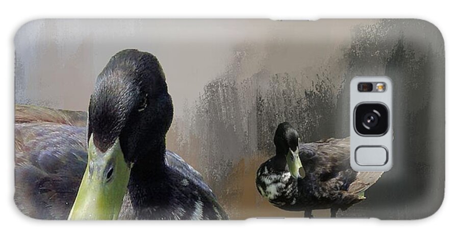 Duck Galaxy Case featuring the photograph Portrait of a Black Duck in Winter by Janette Boyd