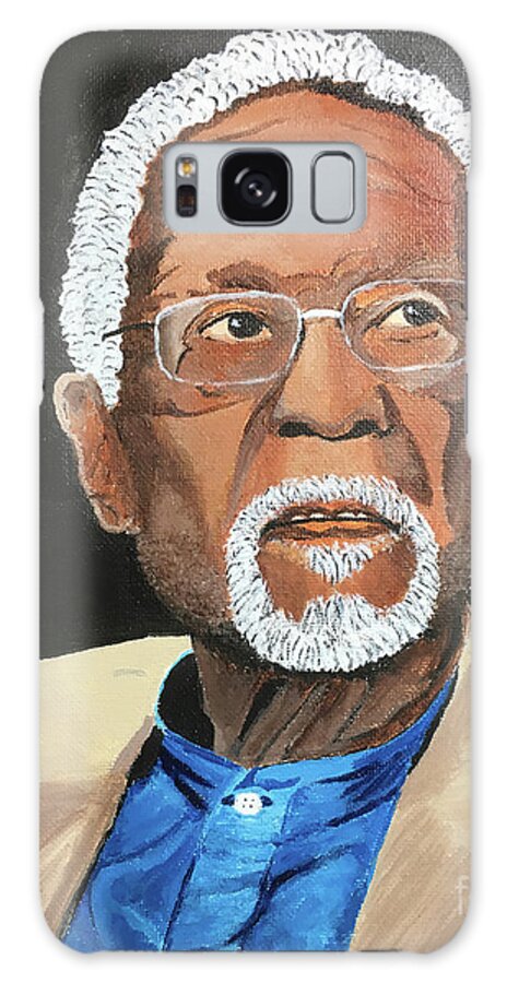Portrait Galaxy Case featuring the painting Portrait of Bill Russell by William Bowers