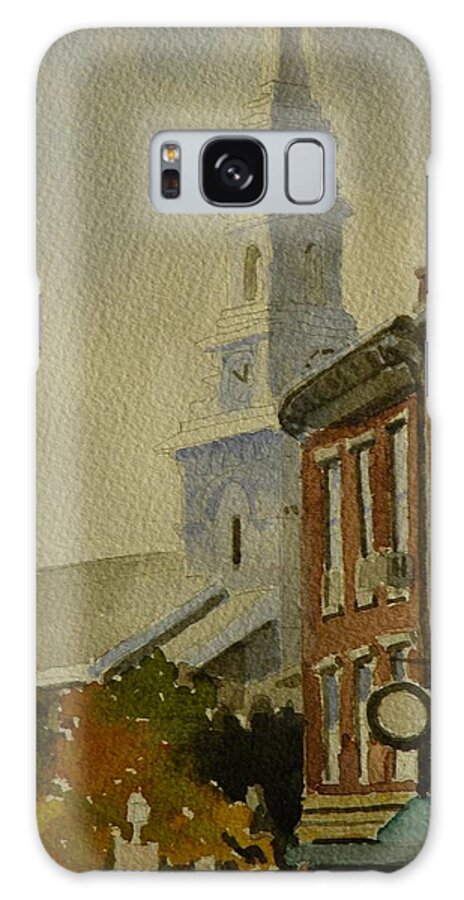 Walt Maes Galaxy Case featuring the painting Portsmouth North church tower by Walt Maes