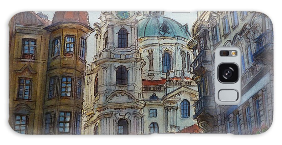 Prague Galaxy Case featuring the painting Prague II by Henrieta Maneva