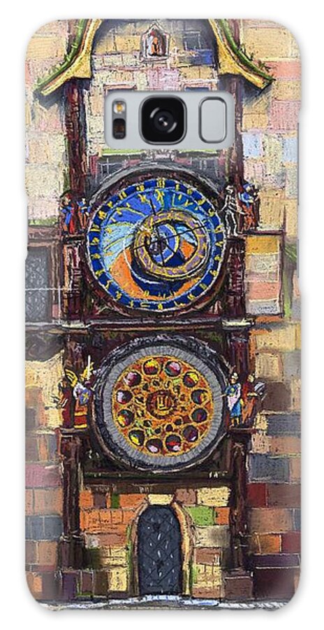 Cityscape Galaxy Case featuring the painting Prague The Horologue at OldTownHall by Yuriy Shevchuk