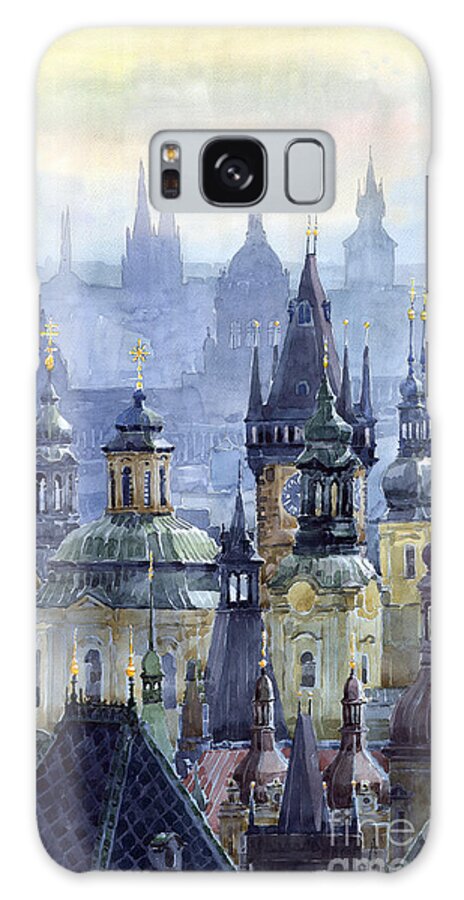 Architecture Galaxy Case featuring the painting Prague Towers by Yuriy Shevchuk