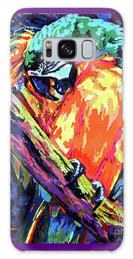 Bird Galaxy Case featuring the painting Preening Macaw by Maria Arango