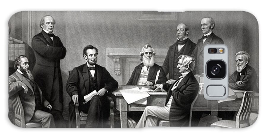 Abraham Lincoln Galaxy Case featuring the drawing President Lincoln and His Cabinet by War Is Hell Store
