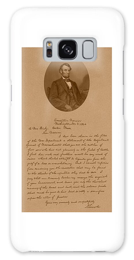 Bixby Letter Galaxy Case featuring the mixed media President Lincoln's Letter To Mrs. Bixby by War Is Hell Store