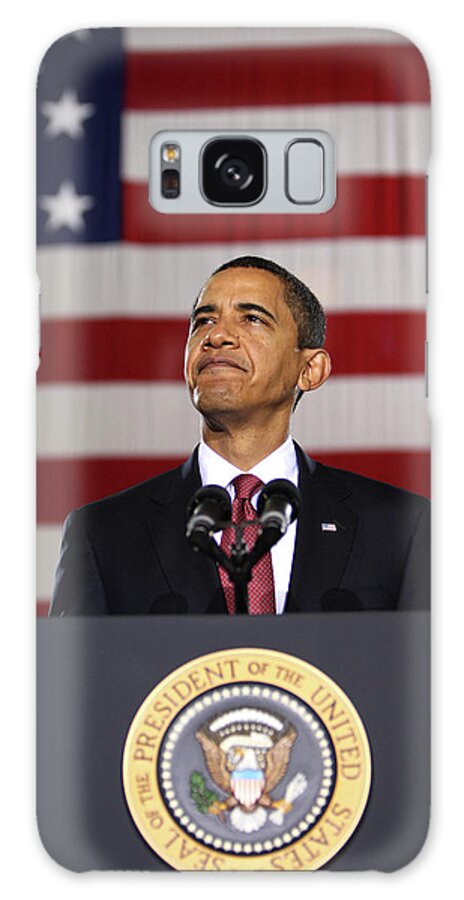 Obama Galaxy Case featuring the photograph President Obama by War Is Hell Store