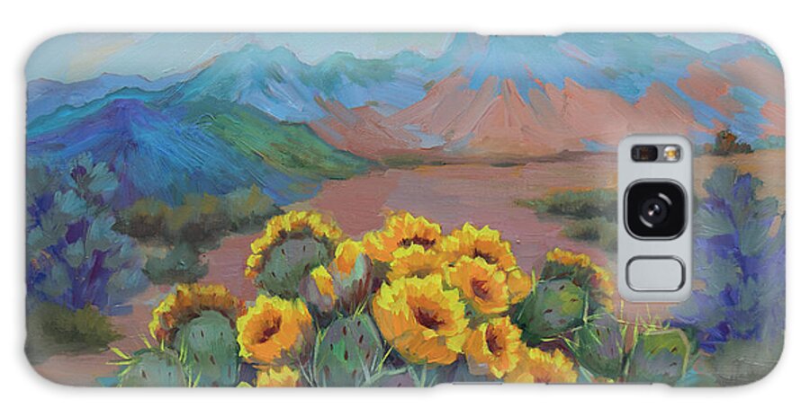 Cactus Galaxy Case featuring the painting Prickly Pear in the Desert by Diane McClary