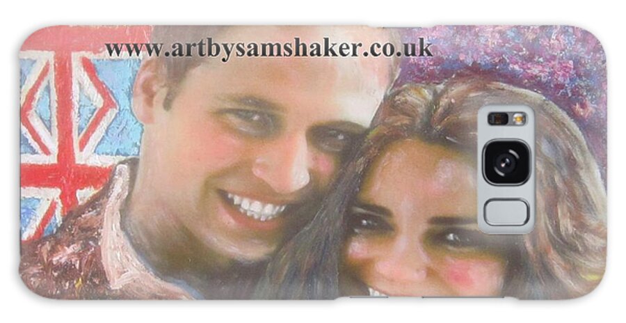 Royal Family Galaxy Case featuring the painting Prince William and Kate by Sam Shaker