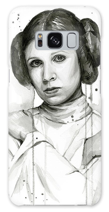 Leia Galaxy Case featuring the painting Princess Leia Portrait Carrie Fisher Art by Olga Shvartsur