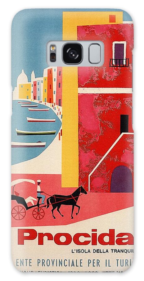 Procida Galaxy Case featuring the mixed media Procida - Naples, Italy - The island of Tranquility - Retro travel Poster - Vintage Poster by Studio Grafiikka