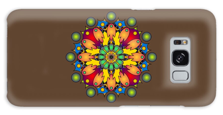 Mandala Galaxy S8 Case featuring the digital art Psychedelic Mandala 009 A by Larry Capra