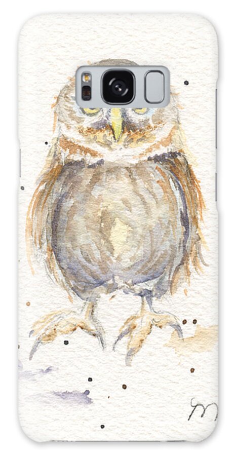 Bird Galaxy Case featuring the painting Puck - Little Owl by Marsha Karle