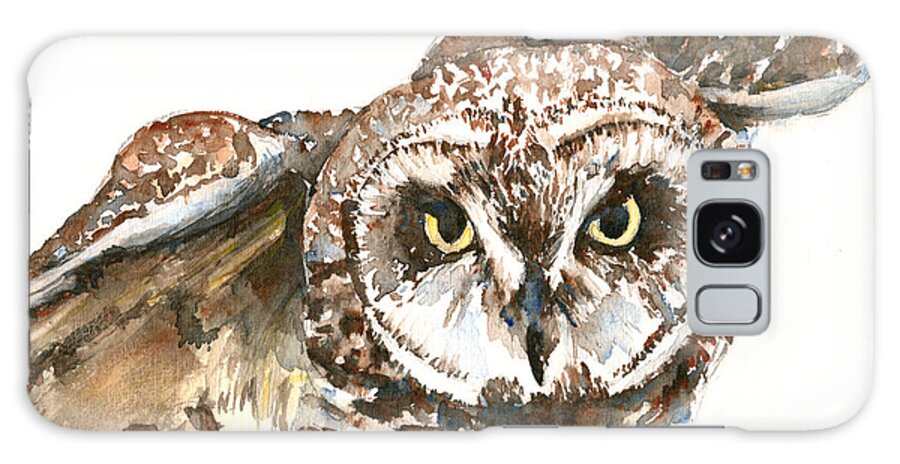 Owl Galaxy Case featuring the painting Pueo Hawaiian Owl by Claudia Hafner