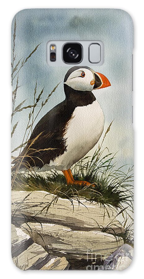  Puffin Galaxy Case featuring the painting Puffin by James Williamson