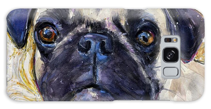 Pug Galaxy Case featuring the painting Pug Mug by Molly Poole