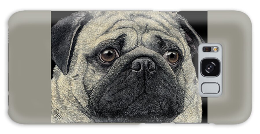 Dog Galaxy S8 Case featuring the drawing Pugshot by Ann Ranlett