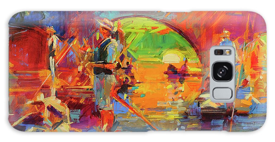 Punts Galaxy Case featuring the painting Punts, Clare Bridge by Peter Graham