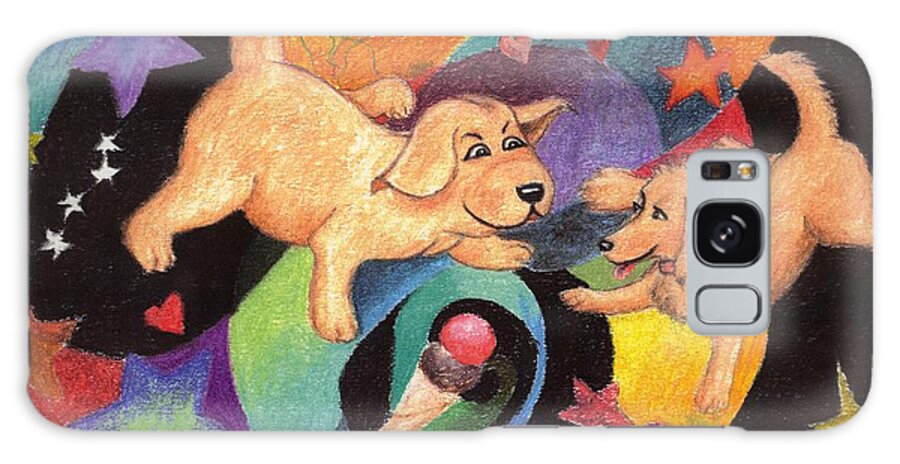 Puppy Galaxy Case featuring the pastel Puppy Dog Dream by Larry Whitler