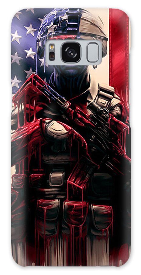 Usa Galaxy Case featuring the digital art Pure Valor by Canvas Cultures