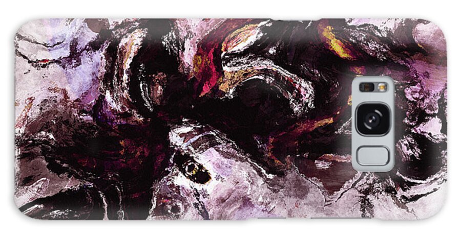 Abstract Galaxy Case featuring the painting Purple Abstract Painting / Surrealist Art by Inspirowl Design