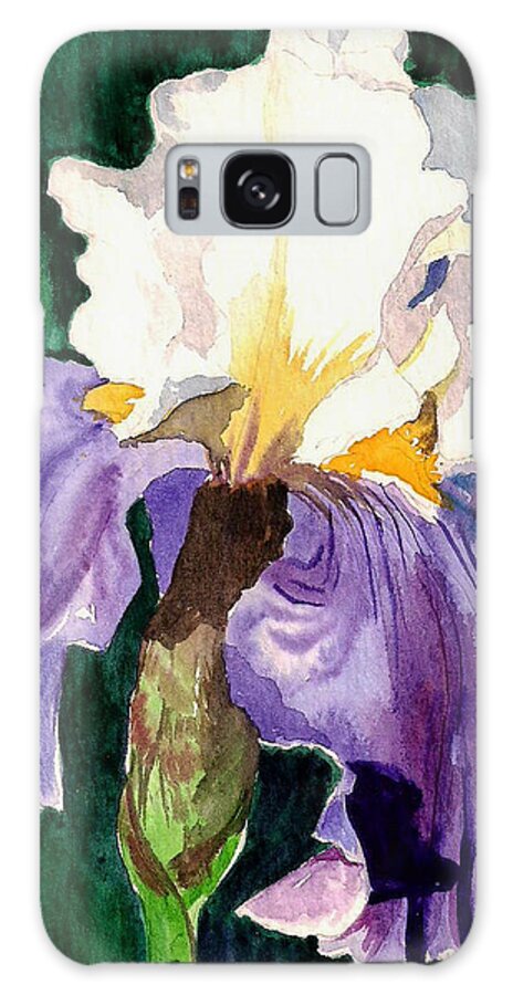 Flower Galaxy Case featuring the painting Purple and White Iris by Janis Grau