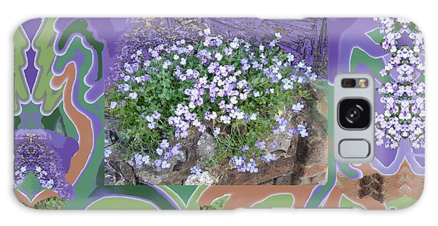 Purple Galaxy Case featuring the digital art Purple Flower Textured Photo 1028d by Julia Woodman