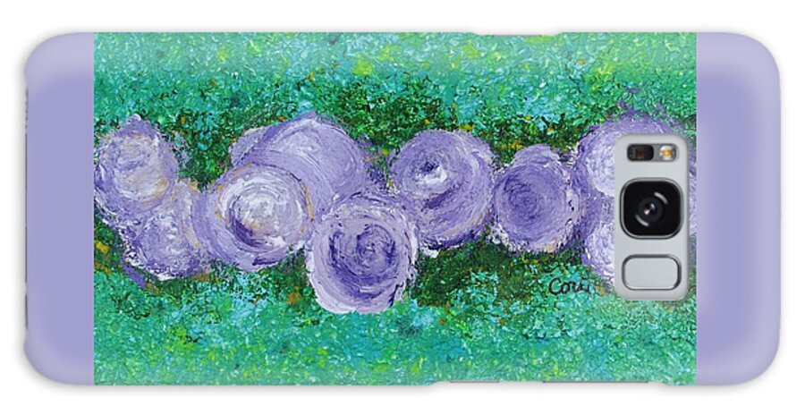 Rose Galaxy Case featuring the painting Purple Flowers by Corinne Carroll