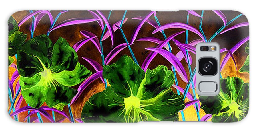 Purple Morning Flower Galaxy Case featuring the painting Purple Morning Flower by Kandyce Waltensperger
