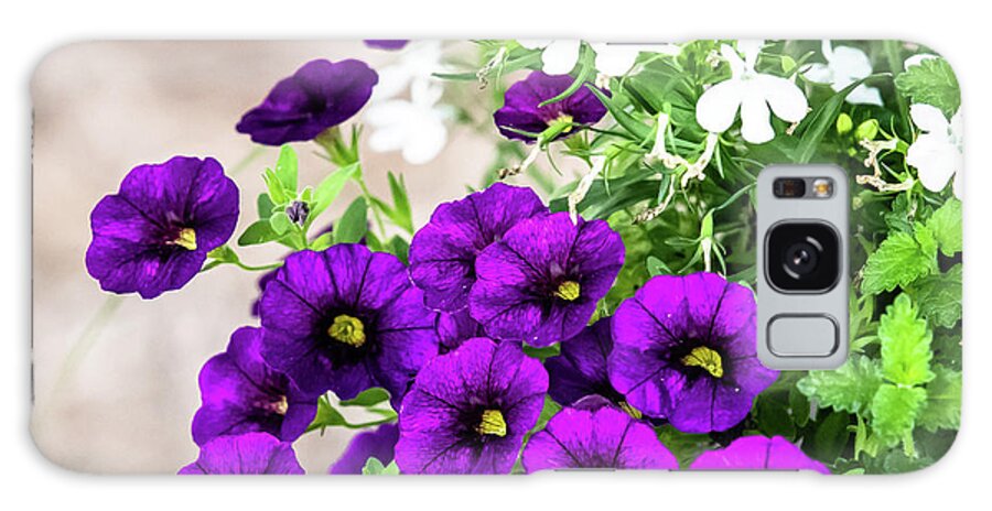 Flower Galaxy Case featuring the digital art Purple Petunias by Ed Stines