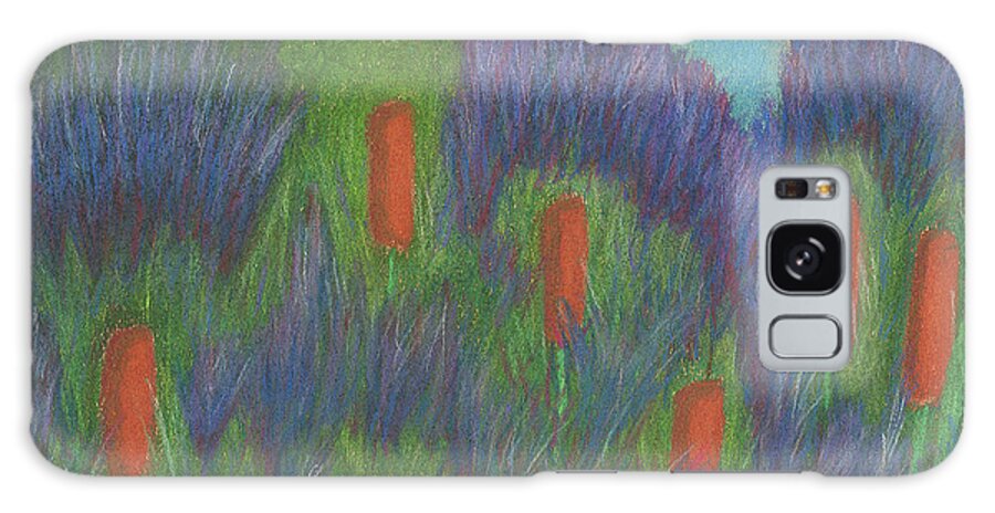 Marsh Galaxy Case featuring the pastel Purple Strife and Cattails by Anne Katzeff