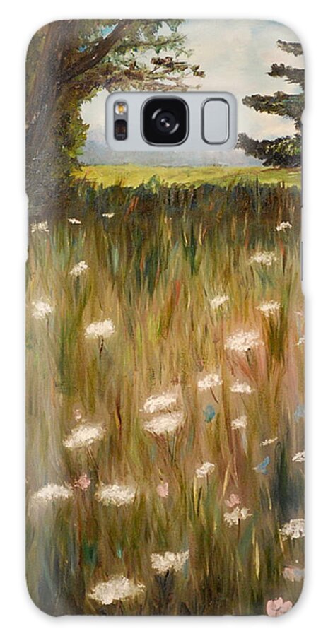 Field Galaxy Case featuring the painting Queen Anne Lace by Phil Burton