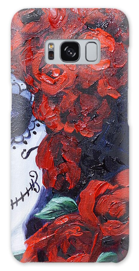 Dia De Los Muertos Galaxy Case featuring the painting Queen of Roses by Melissa Torres